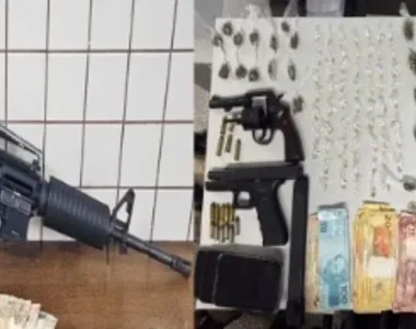 Material apreendido pelos policiais