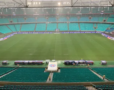 Arena Fonte Nova tem gramado danificado pela chuva