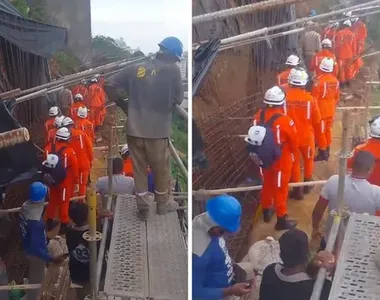 Colegas realizaram resgate do operário