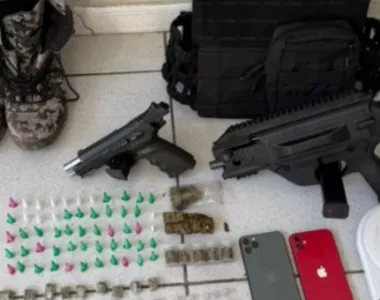 Material apreendido pela polícia