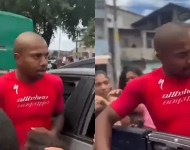 Davi distribuiu presentes para a criançada de Salvador