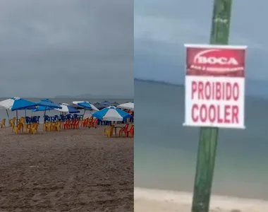 Placas foram colocadas em postes da Praia da Ribeira