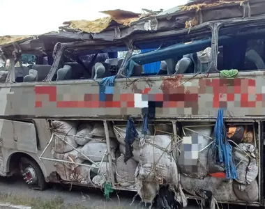 Ônibus que transportava as vítimas