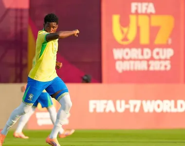 Ruan Pablo, atacante do Bahia em campo pela Seleção Brasileira
