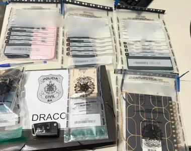 Material apreendido pela polícia