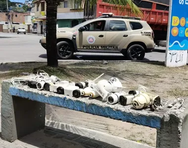 Câmeras desmontadas pela PM