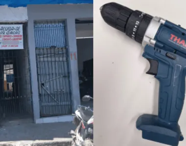 Furadeira utilizada pelo sequestrador