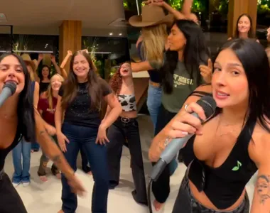 Ana Castela realizou noite do karaokê com amigas