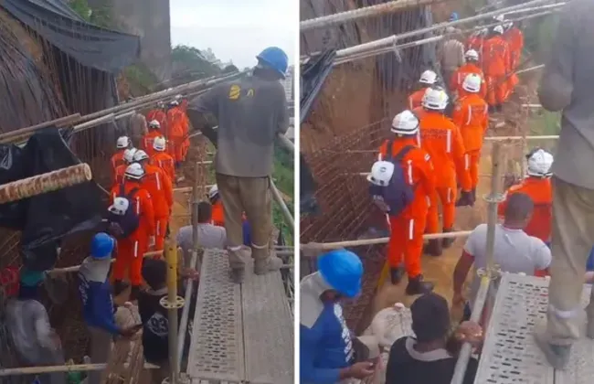 Imagem ilustrativa da imagem Colegas salvam operário de morrer soterrado em Salvador