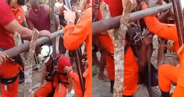 Imagem ilustrativa da imagem Homem e filho ficam presos em poço de 10 metros de profundidade na BA