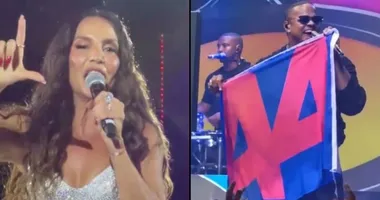 Imagem ilustrativa da imagem Ivete Sangalo ‘faz o L’ e Leo Santana revela apoio a ACM Neto; veja