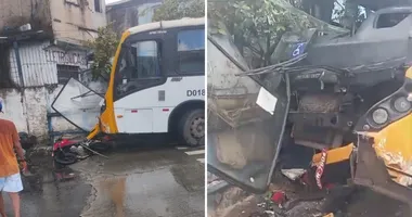 Imagem ilustrativa da imagem Micro-ônibus sem controle atinge muro e moto na Suburbana