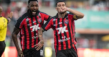 Imagem ilustrativa da imagem Vitória confirma favoritismo e vence o CRB fora de casa no Nordestão