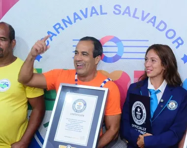 Bruno Reis comemora mais uma premiação do Guinness World Records no Carnaval de Salvador