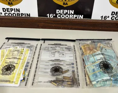 Material apreendido na casa do agiota