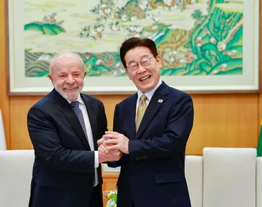 Presidente Luiz Inácio Lula da Silva (PT) e o líder sul-coreano Lee Jae-myung
