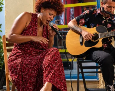 Thalma de Freitas durante show no Pelourinho