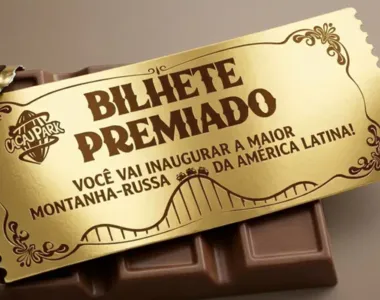 100 bilhetes estarão distribuídos nas barras de chocolate