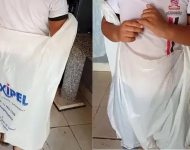 Criança foi mandada para casa dentro de uma sacola plástica