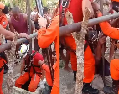 Bombeiros salvaram a dupla