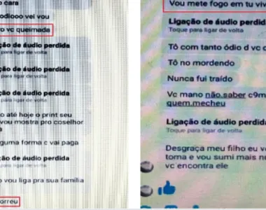 Mensagens enviadas pelo ex-companheiro