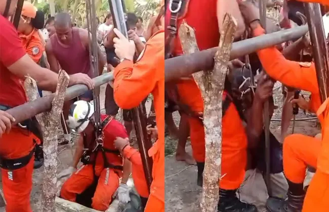 Imagem ilustrativa da imagem Homem e filho ficam presos em poço de 10 metros de profundidade na BA