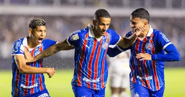 Imagem ilustrativa da imagem Bahia leva empate do Santos nos acréscimos na Vila; veja os gols