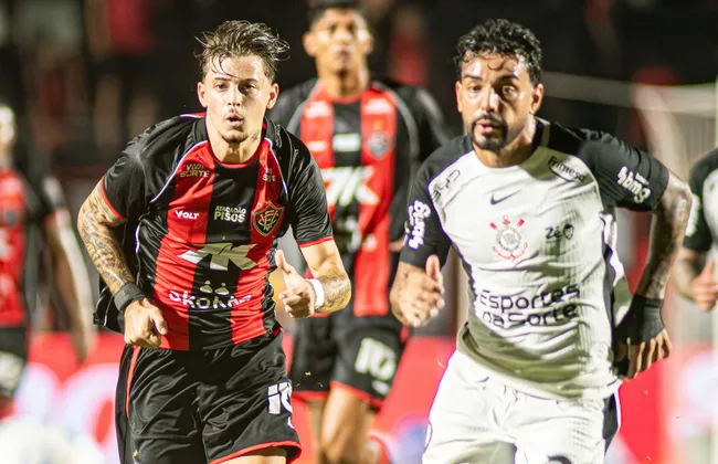 Imagem ilustrativa da imagem Vitória empata com Corinthians e segue sem vencer fora; veja gols