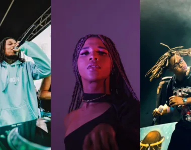 Bruno Kroz, Kaila Barreto e Alfão na imagem