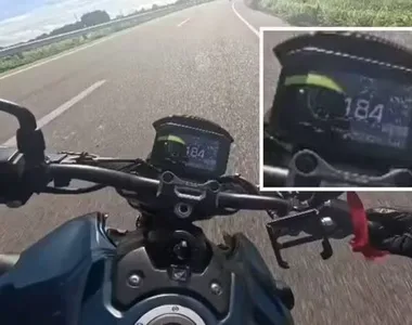 Motociclista registrou o próprio acidente