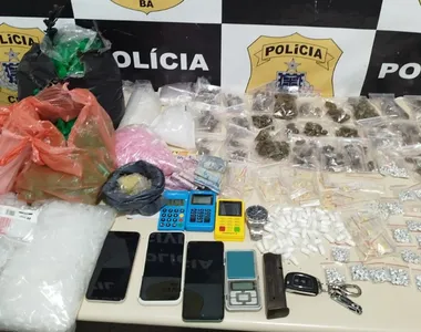 Material apreendido pela polícia