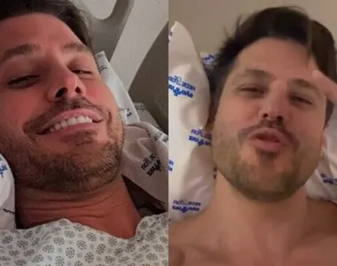 Dado Dolabella em sua cama no hospital