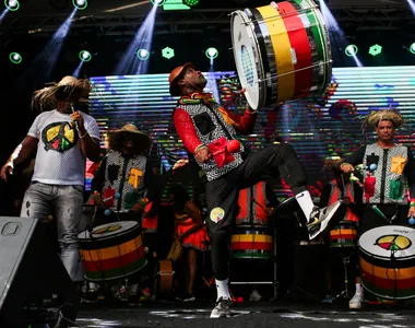 Olodum no seu tradicional Forródum