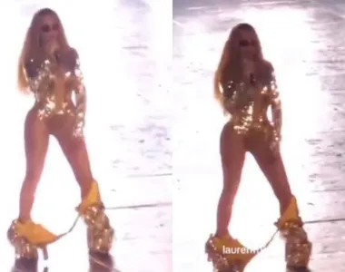 Beyconcé no momento que a calça caiu