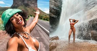 Imagem ilustrativa da imagem Ex-BBB Aline patriarca exibe corpão na Chapada; veja fotos