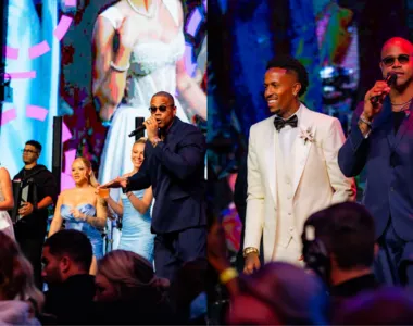 Leo Santana durante o casamento de Eder Militão e Tainá Castro