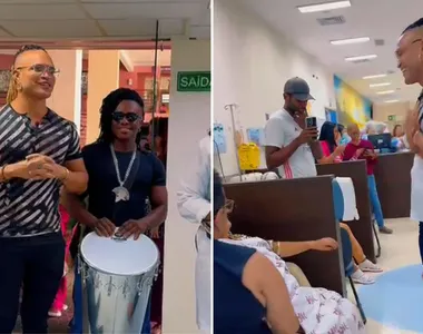 Buja, da Timbalada, canta para pacientes de hospitais em Salvador