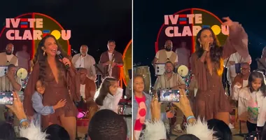 Imagem ilustrativa da imagem Filha de Ivete Sangalo dá show de samba ao lado da mãe