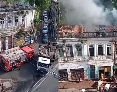 Edificação ficou coberta de fumaça