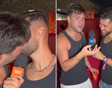 Blogueiro Jeferson Santos beija influenciador Alvxaro Xaro