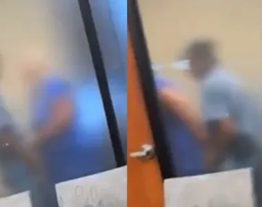 Apesar do vidro ser fosco, toda a ação ficou visível
