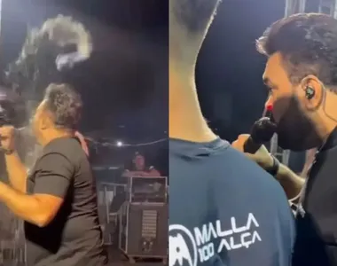 Cantor é agredido durante o show