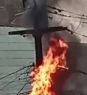 Imagem ilustrativa da imagem Moradores entram em pânico após poste pegar fogo em Cosme de Farias