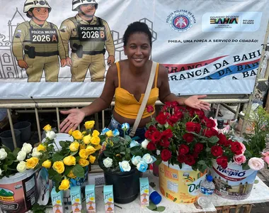 Na foto: Daniela Silva, vendedora de flores