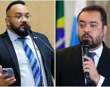 Deputado estadual Leandro Jesus e o governador Cláudio Castro