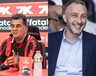 Fábio Mota, presidente do Vitória, e Cadu Santoro, diretor de futebol do Bahia