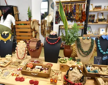 Produtos expostos no festival