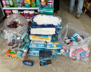 Produtos apreendidos na operação