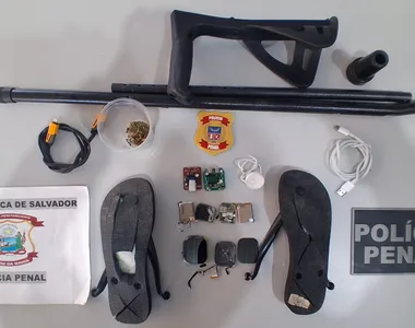 Material apreendido pela Polícia Penal