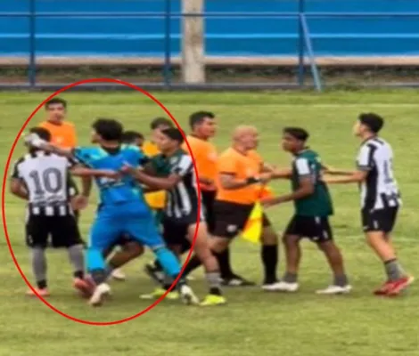 Imagem ilustrativa da imagem Vídeo: filho do goleiro Bruno bota a base para rival durante jogo